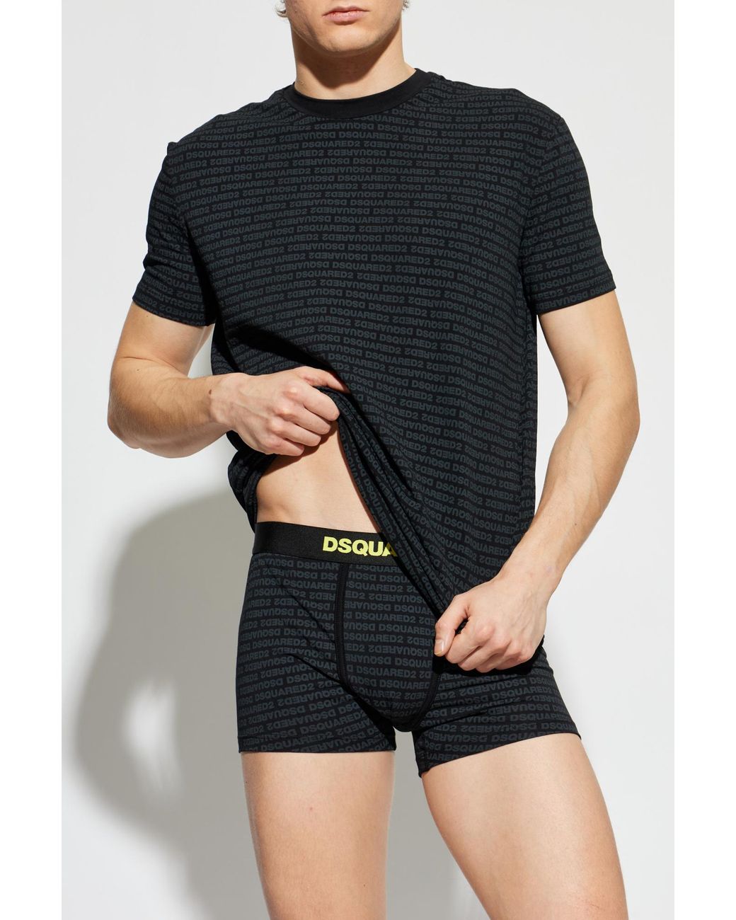 DSquared² Black Underwear Set: T-Shirt And Boxer Shorts for men