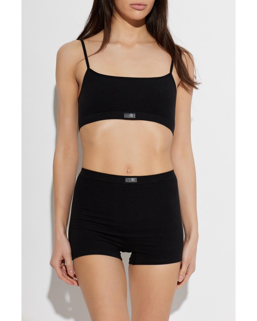 MM6 by Maison Margiela Black Cotton Underwear Shorts