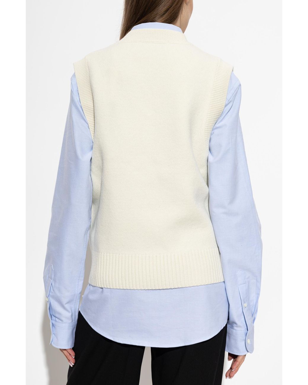 AMI White Wool Vest
