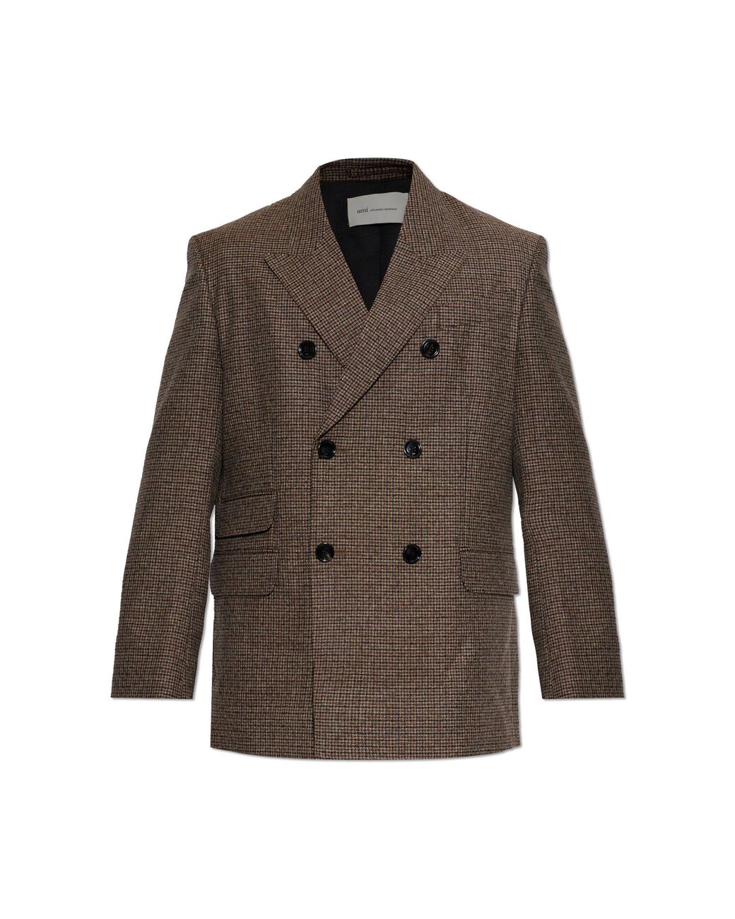 AMI Brown Wool Blazer With Double Vent for men