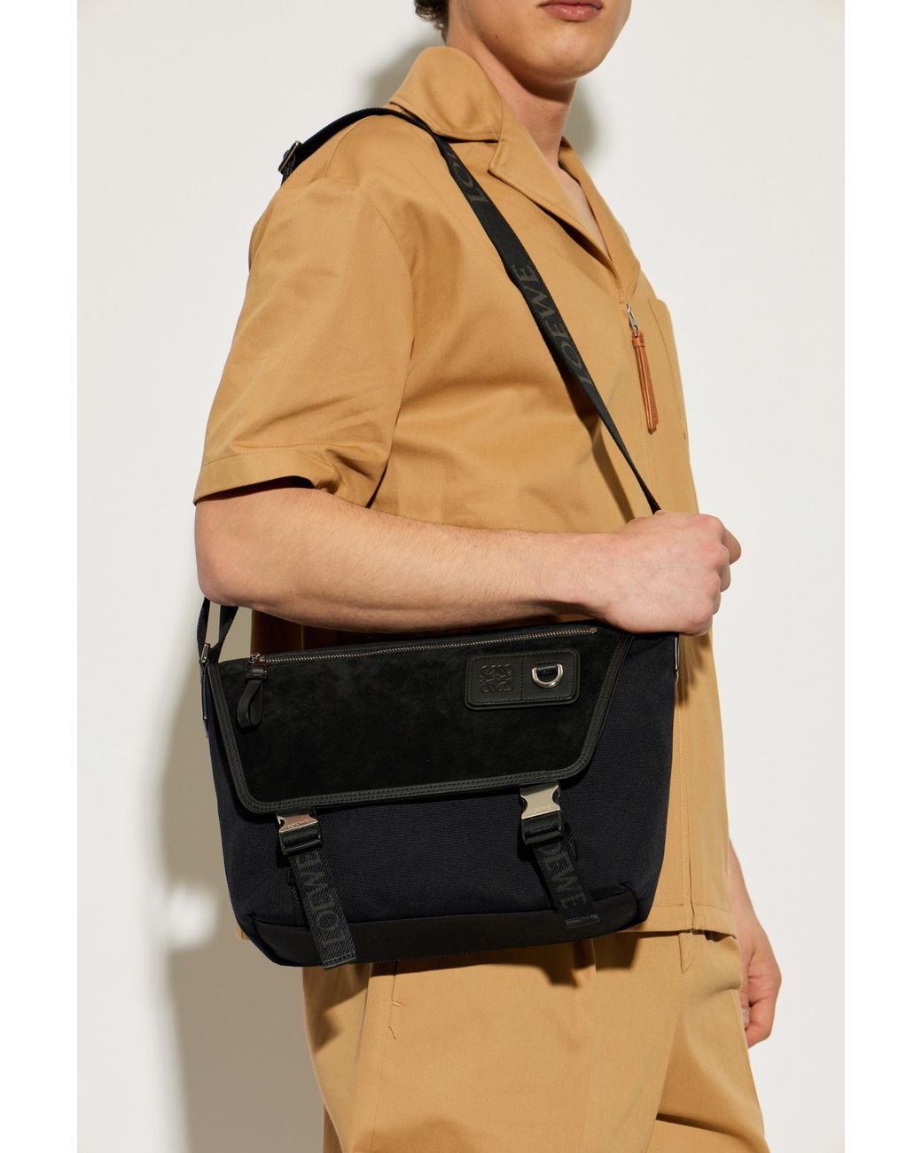 Loewe Black Shoulder Bag "Medium Flex" for men
