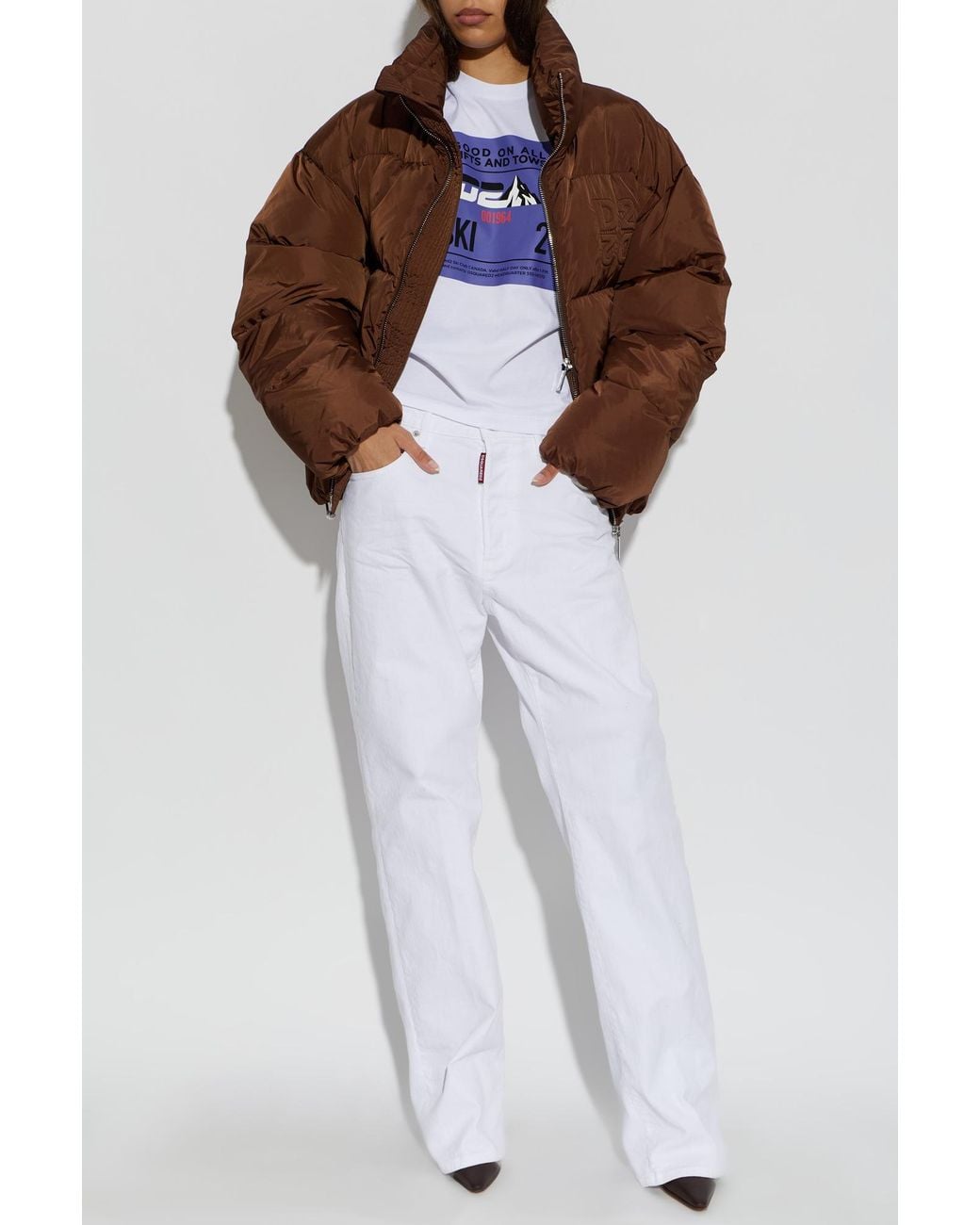 DSquared² White Cotton T-Shirt With Print