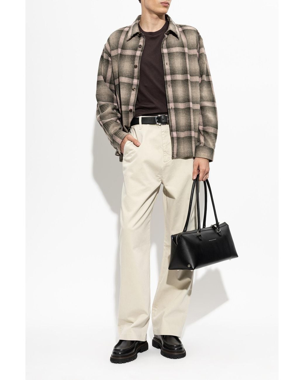 FRAME Brown Cotton T-Shirt With A Crew Neck for men