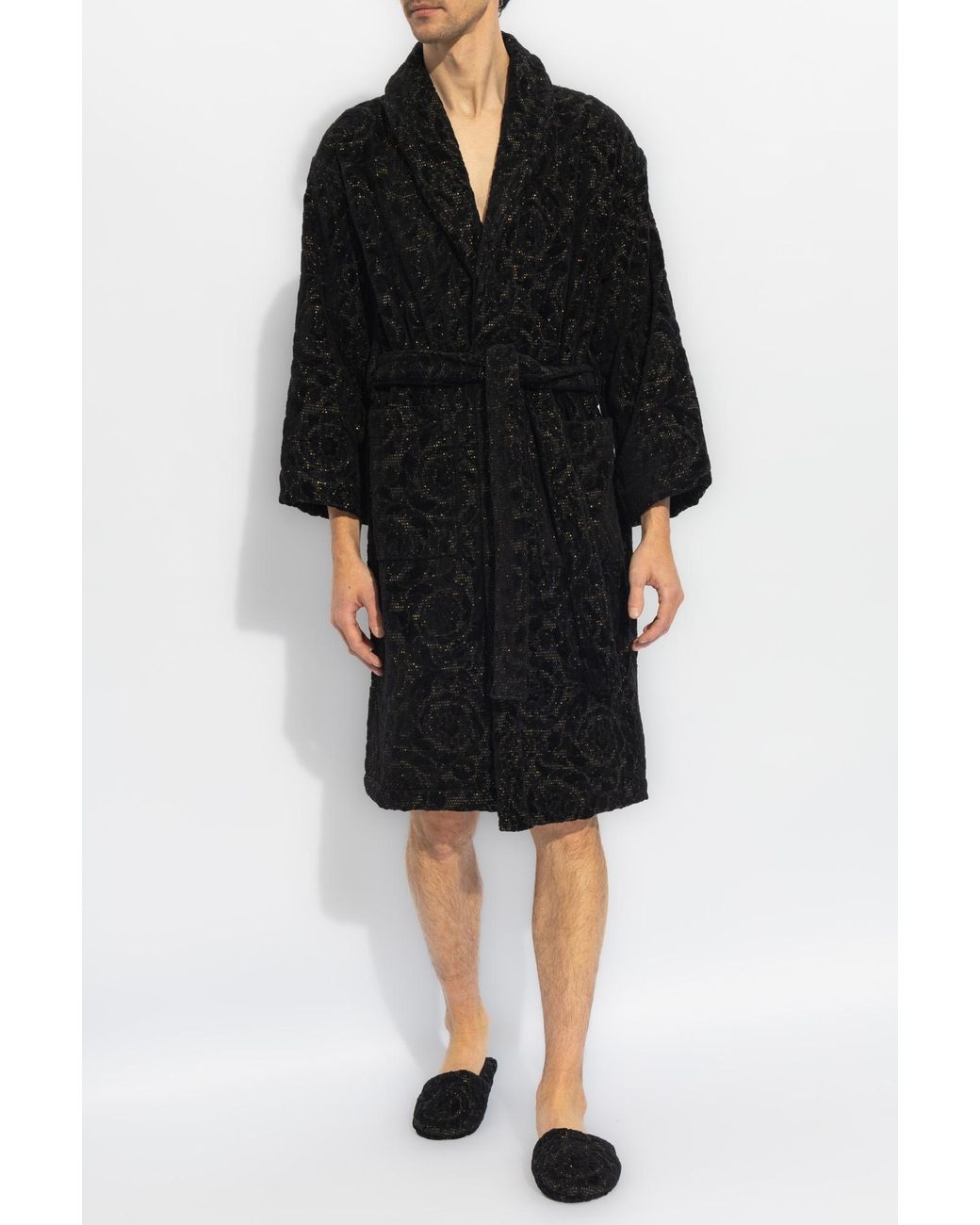 Versace Bathrobe With Barocco Pattern in Black for Men Lyst