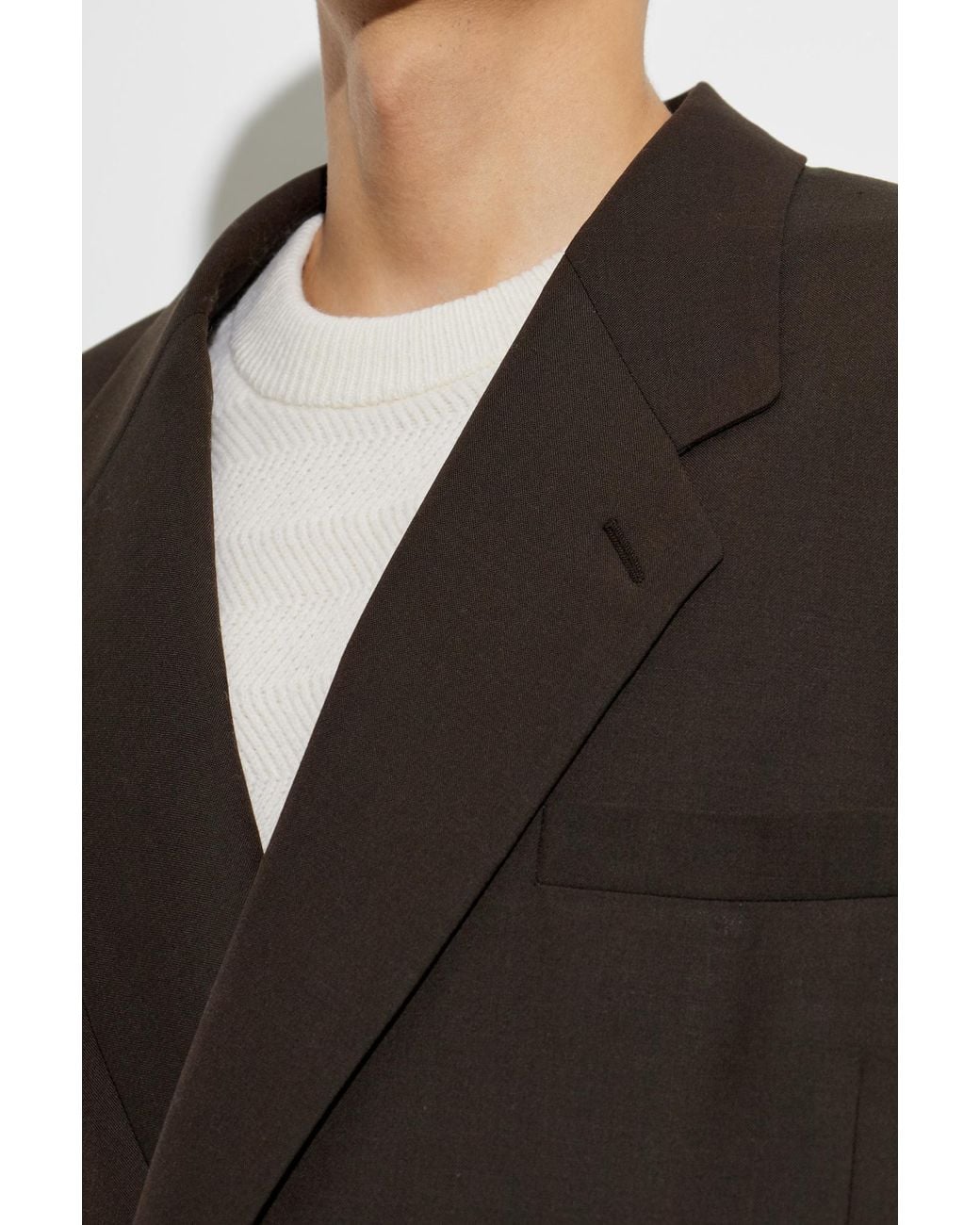 Lemaire Black Open-Lapel Blazer for men