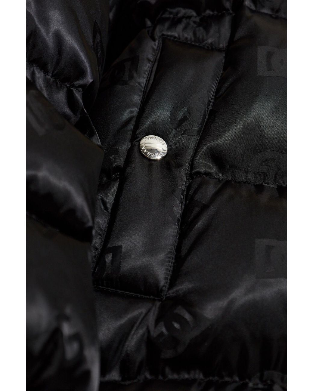 Dolce & Gabbana Black Quilted Logo-Print Down Jacket