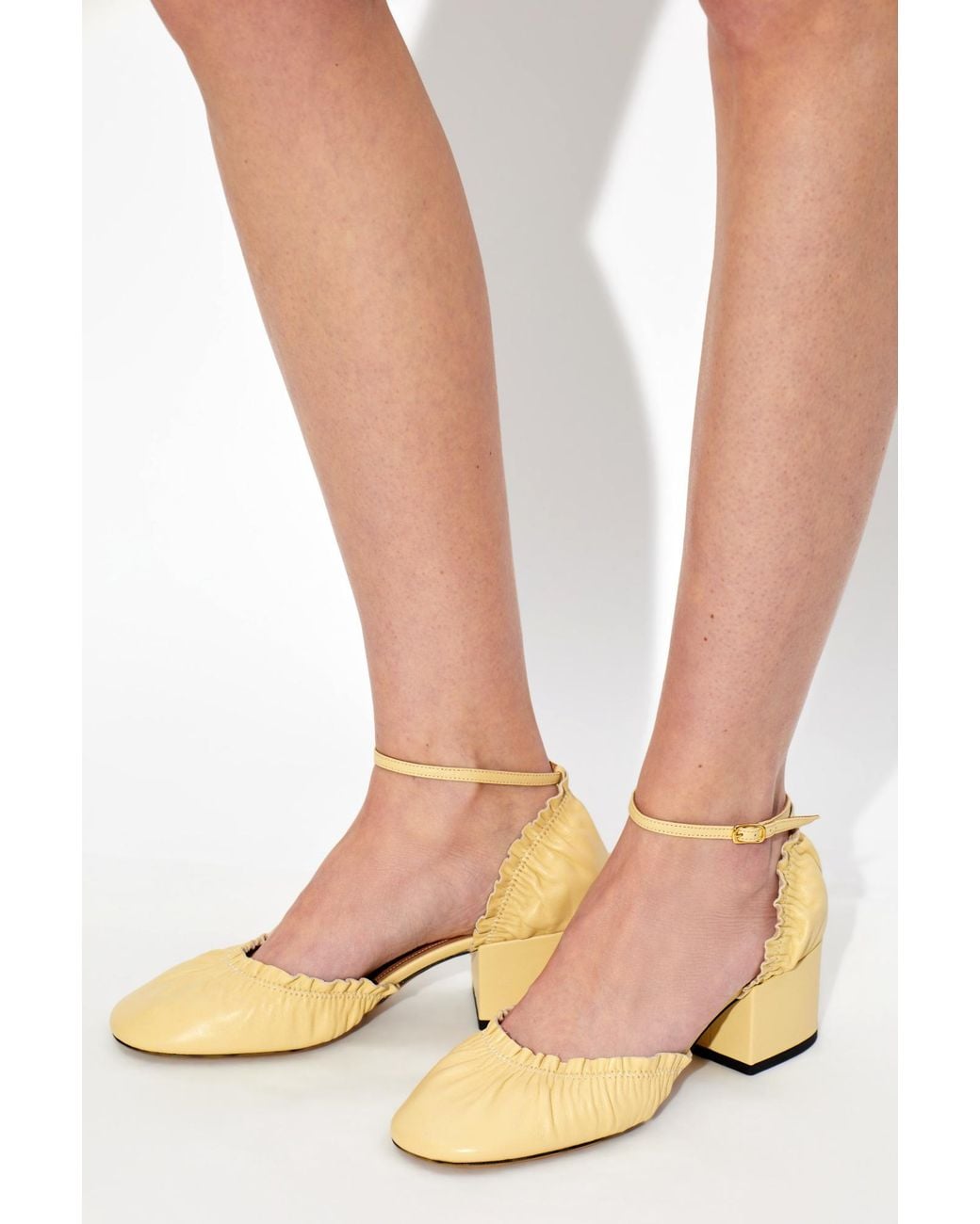Odissi Metallic Leather Heeled Shoes