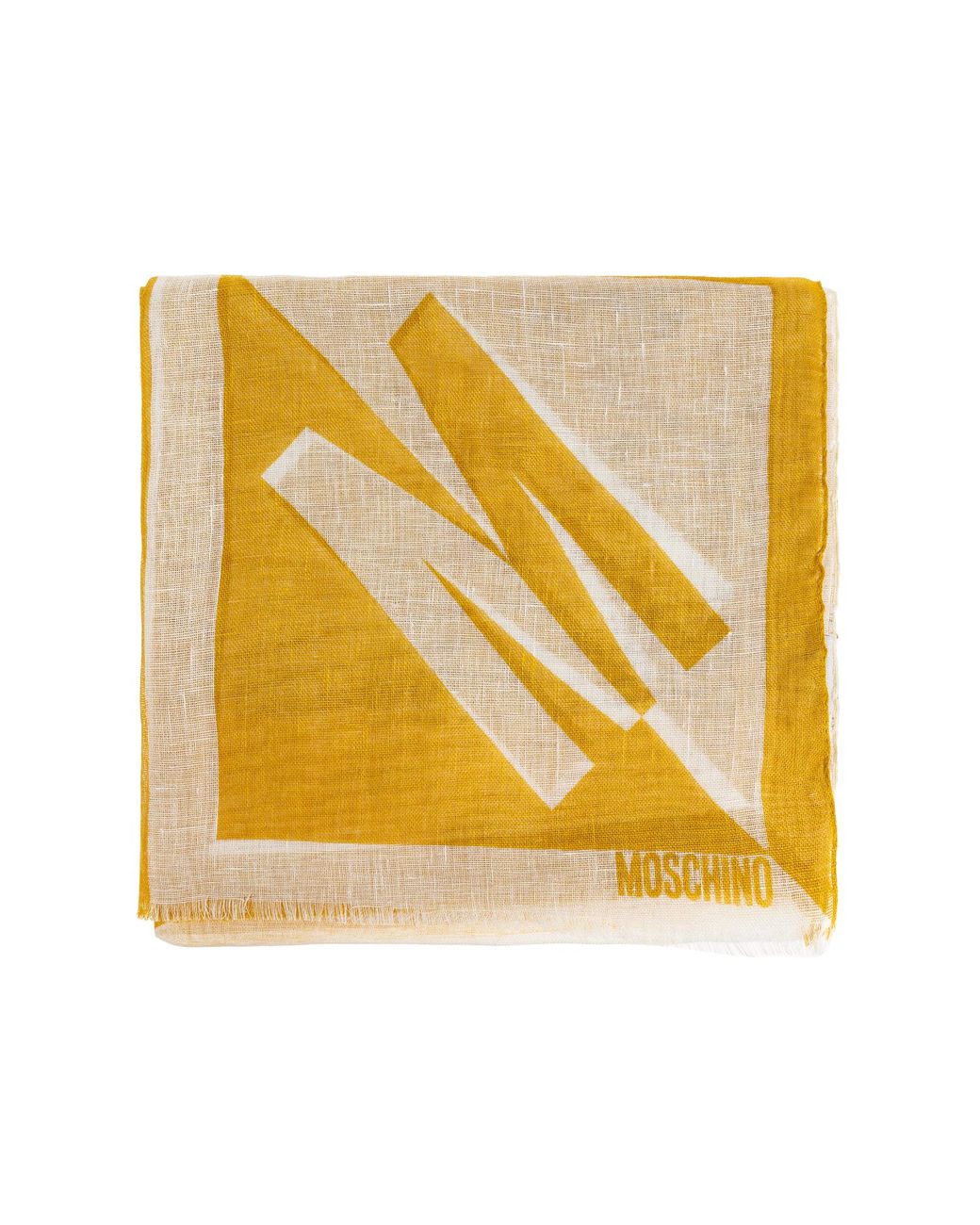Moschino Yellow Scarf With Logo for men