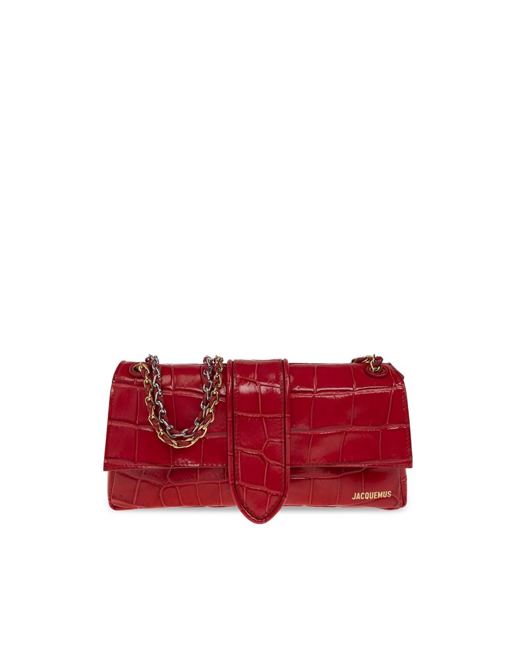Jacquemus Red 'Bambino Chaine' Leather Bag