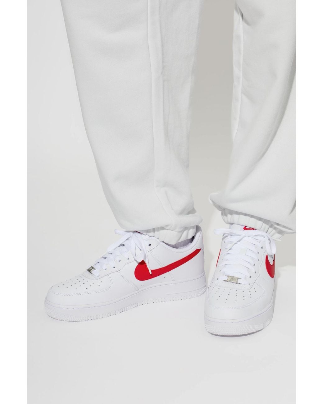 Nike White Sports Shoes 'Air Force 1'07' for men