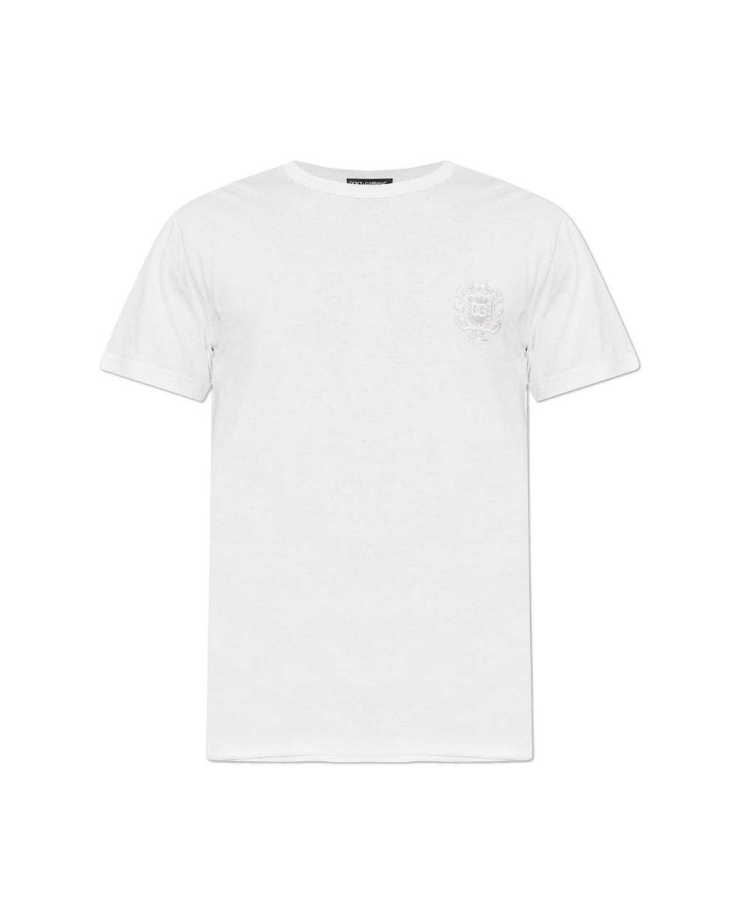 Dolce & Gabbana White T-Shirt With Raw Finish for men