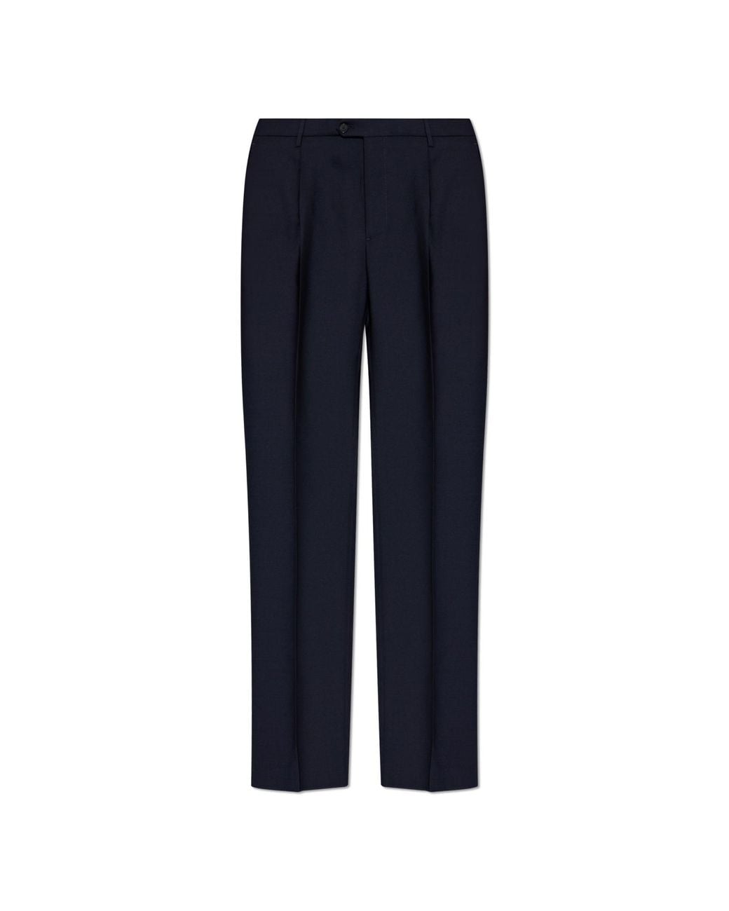 Etro Blue Wool Pleated Trousers for men