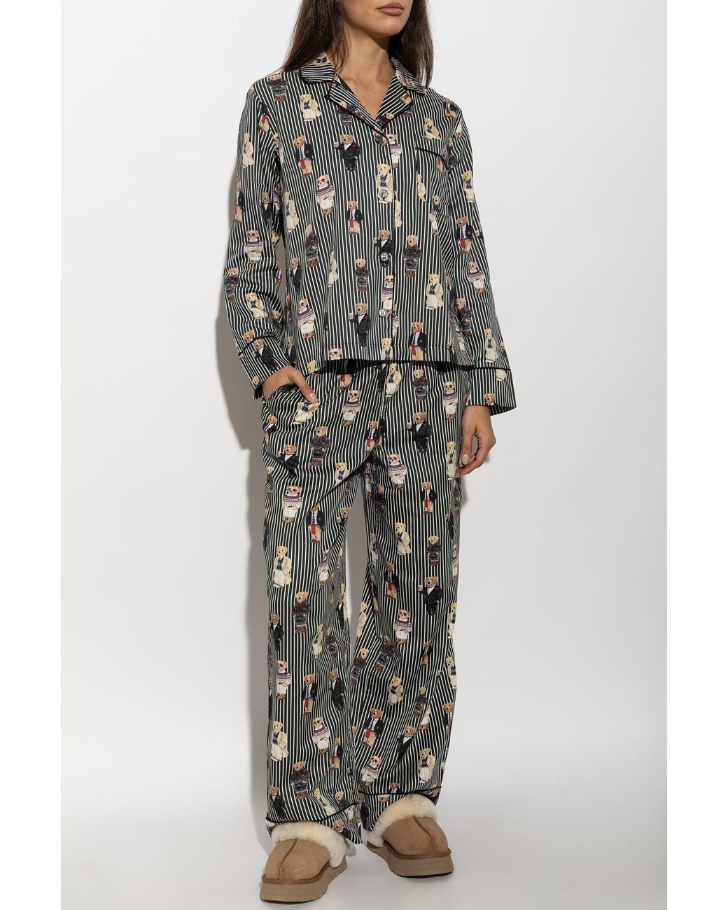Polo Ralph Lauren Gray Cotton Printed Pajama Set