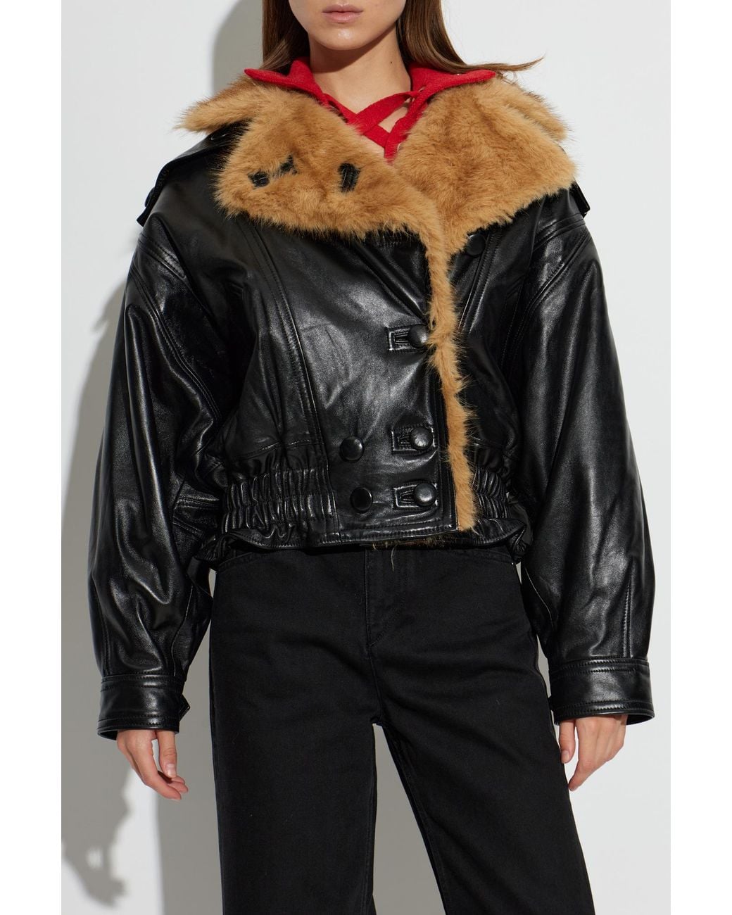 Isabel Marant Black Leather Jacket 'Valina'