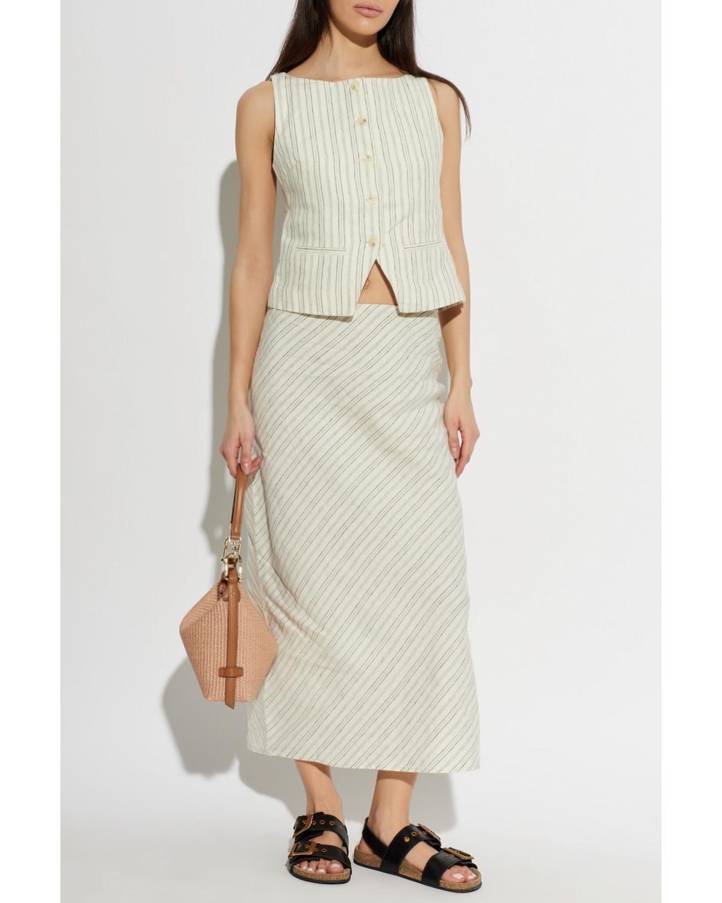 Samsøe & Samsøe White "Saagneta Long" Skirt