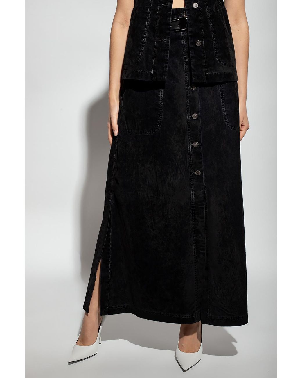 DIESEL 'de-alb' Maxi Skirt in Black | Lyst