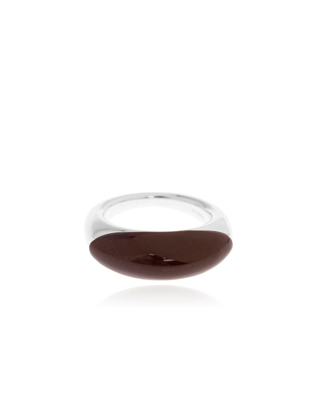 LIE STUDIO White "Beatrice" Ring With A Semi-Precious Stone