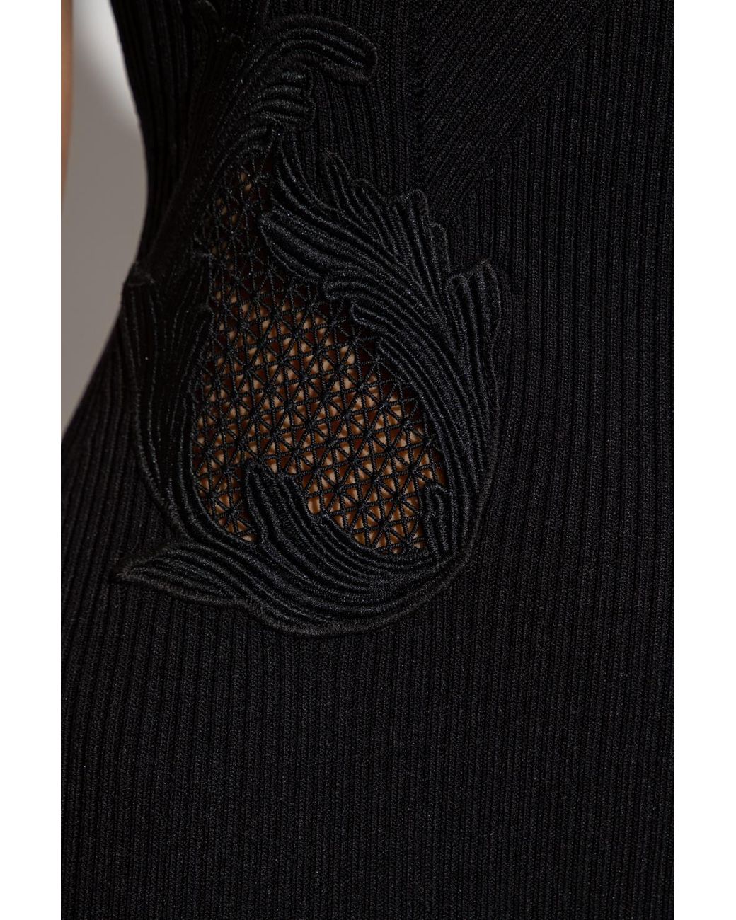 Self-Portrait Openwork Dress in Black | Lyst