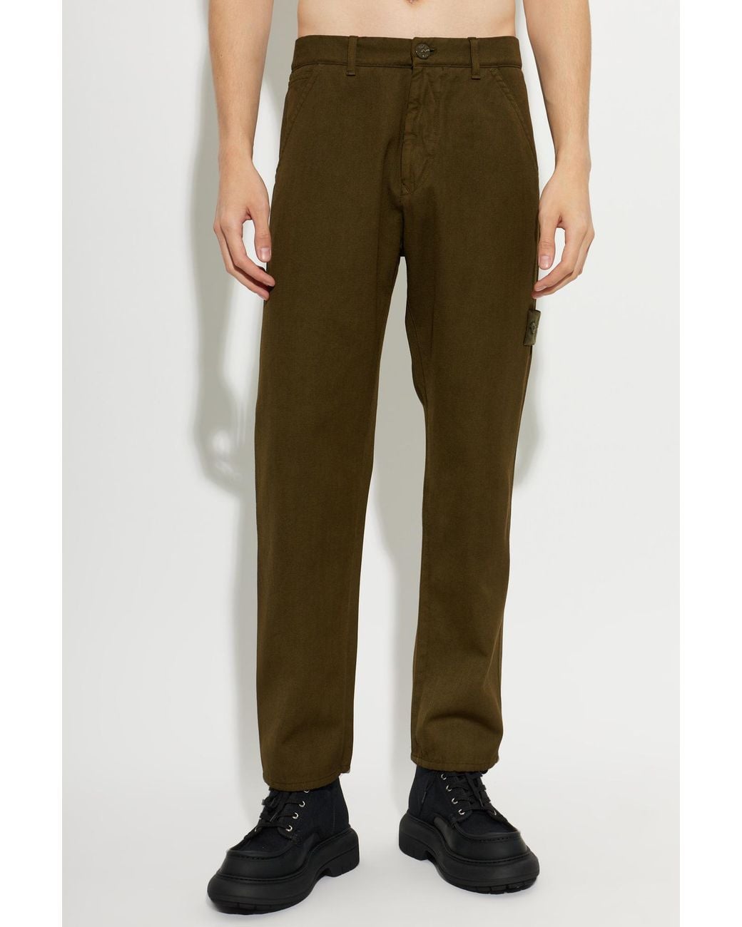 Stone Island Green Trousers From The 'Ghost Drop 4' Collection for men