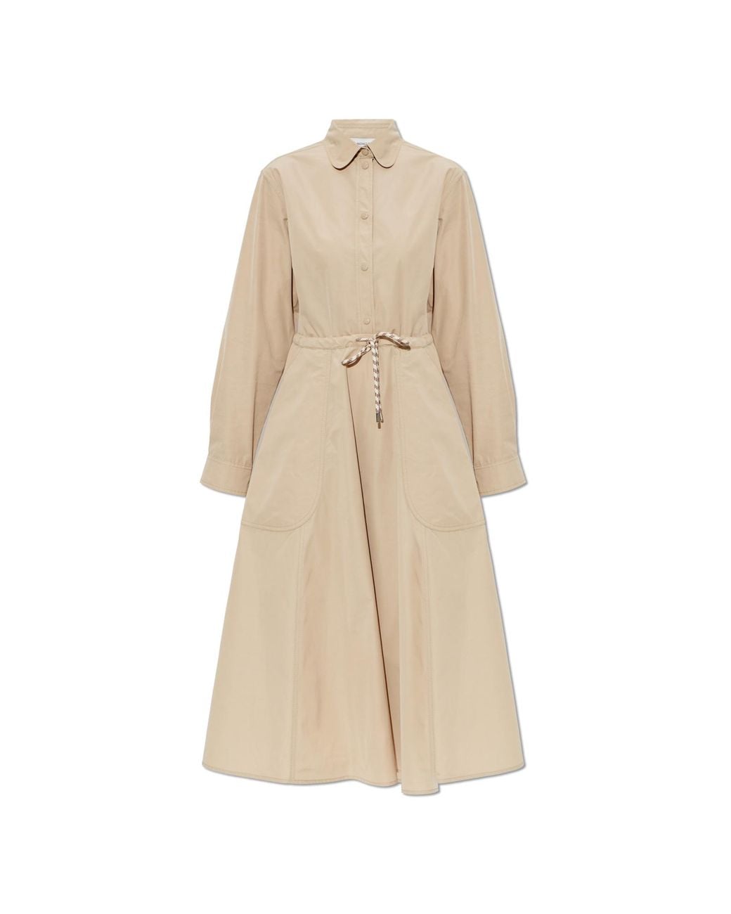 Moncler Natural Dress With A Drawstring Waist