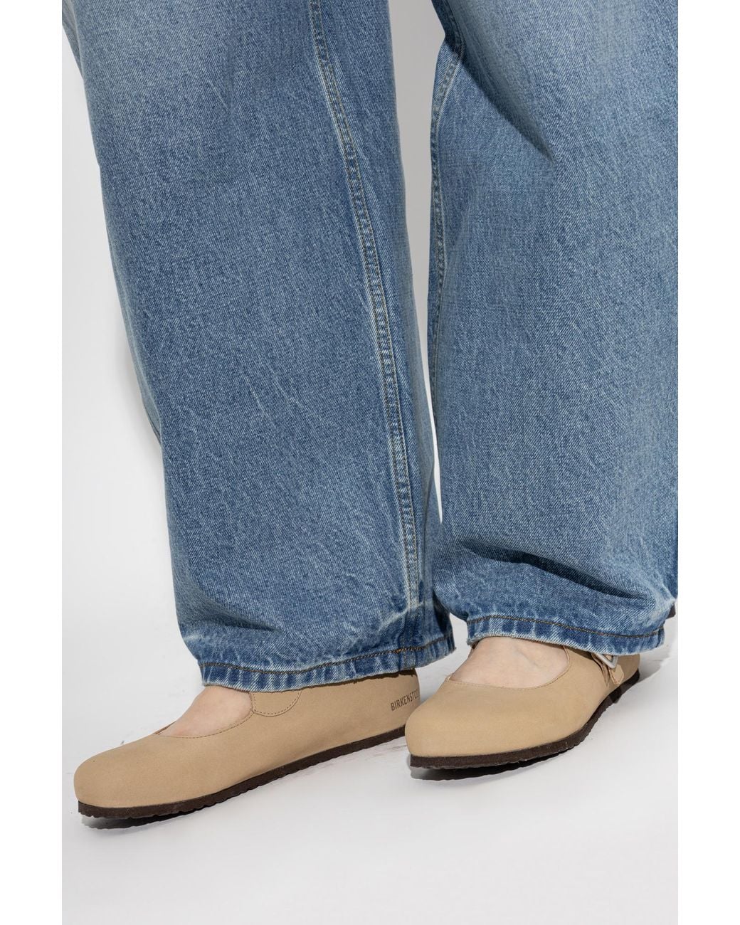 Birkenstock White Ballet Flats 'Santa Clarita'