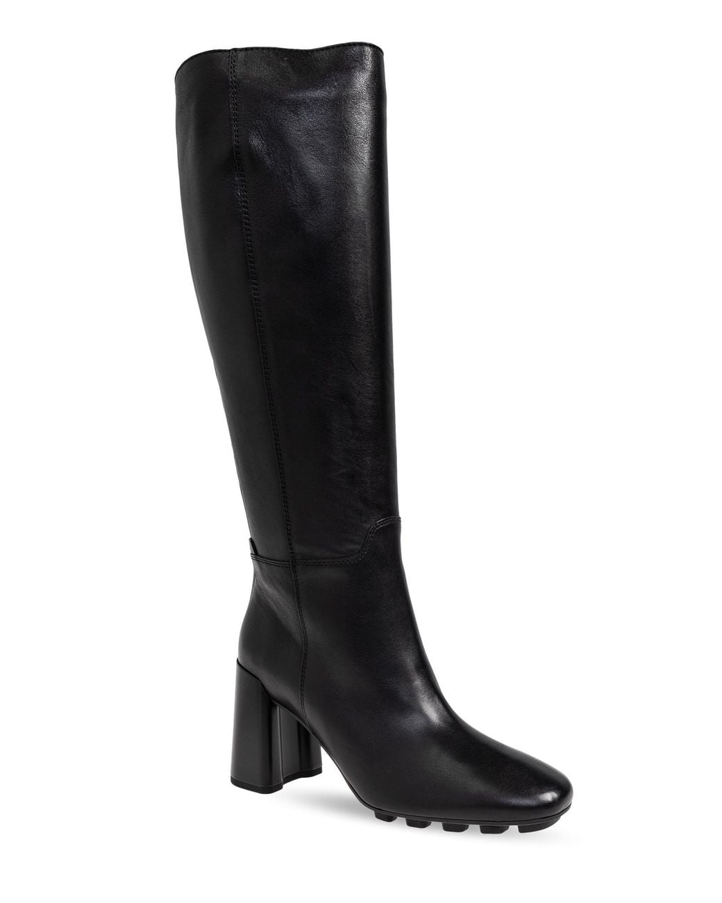 Hogan Black Leather Heeled Boots