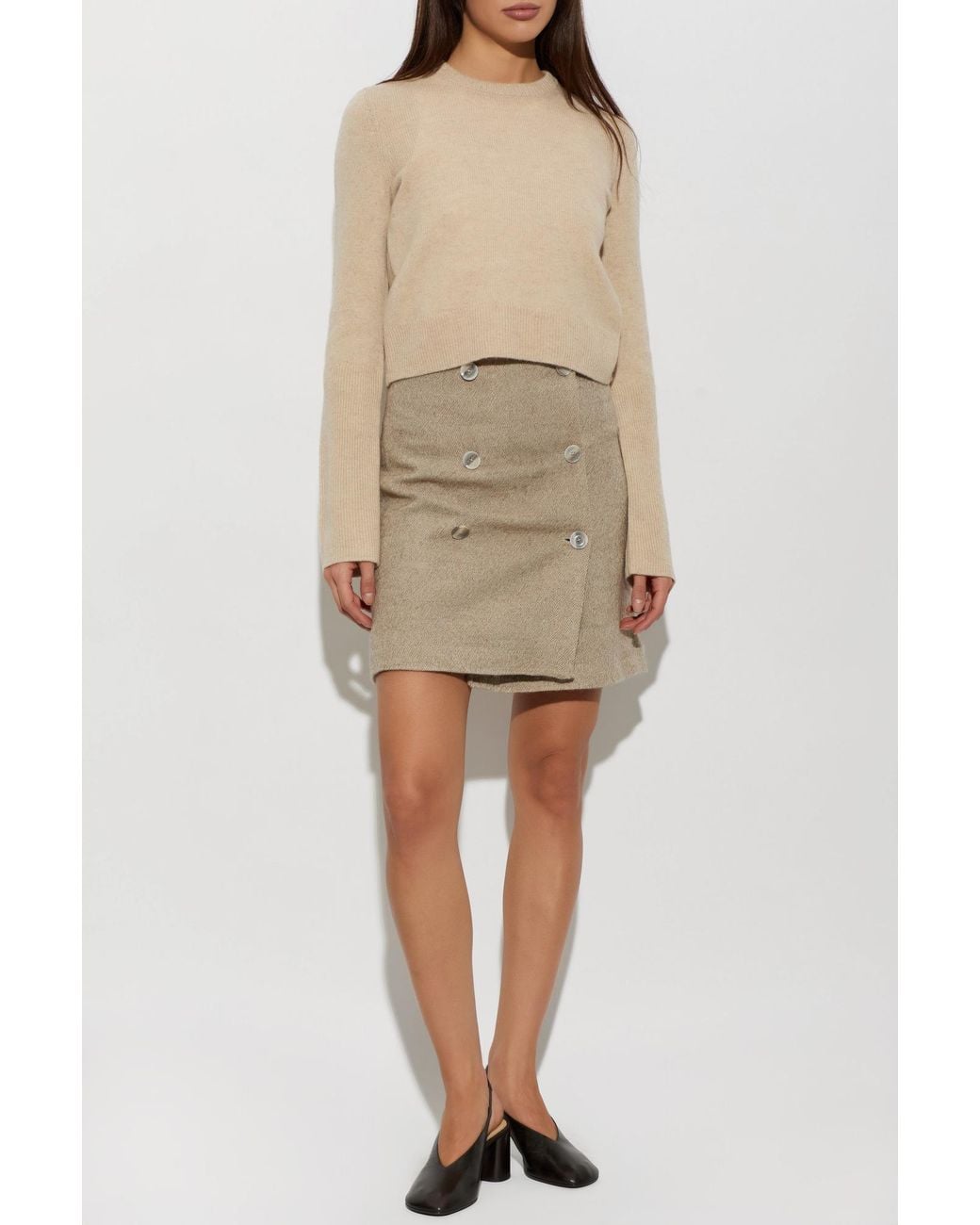 By Malene Birger Natural 'Lima' Wool Skirt