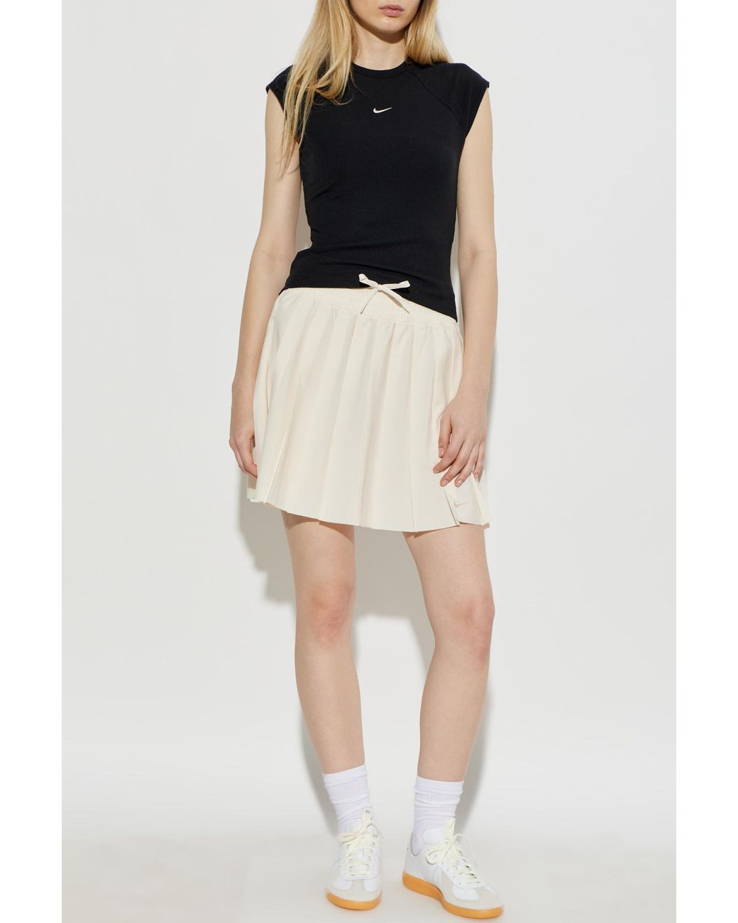 Nike White Pleated Skirt