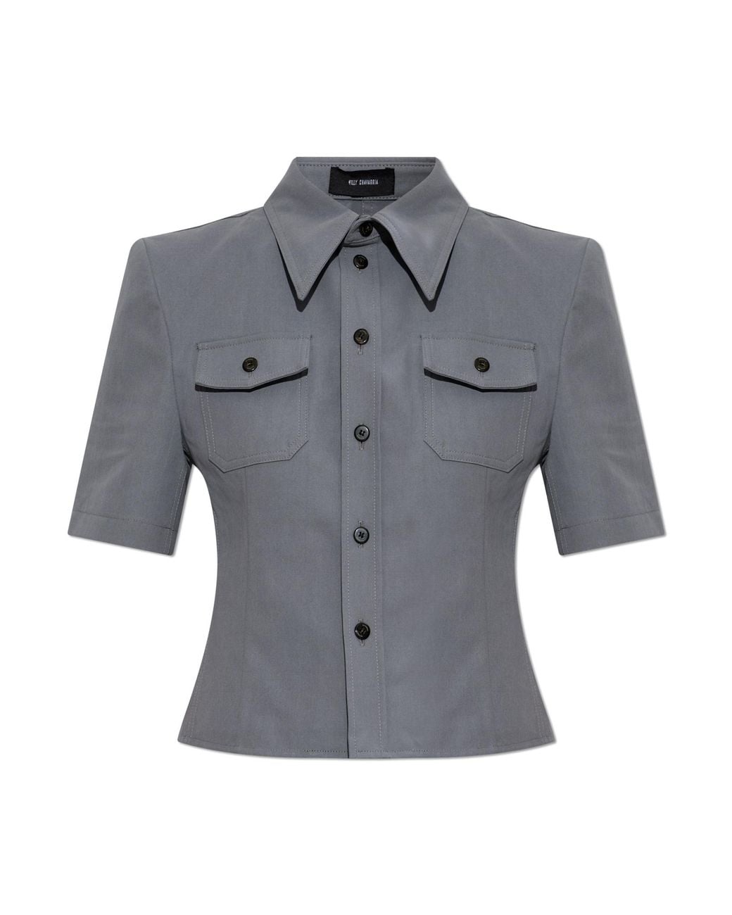 Willy Chavarria Gray Short-Sleeved Shirt