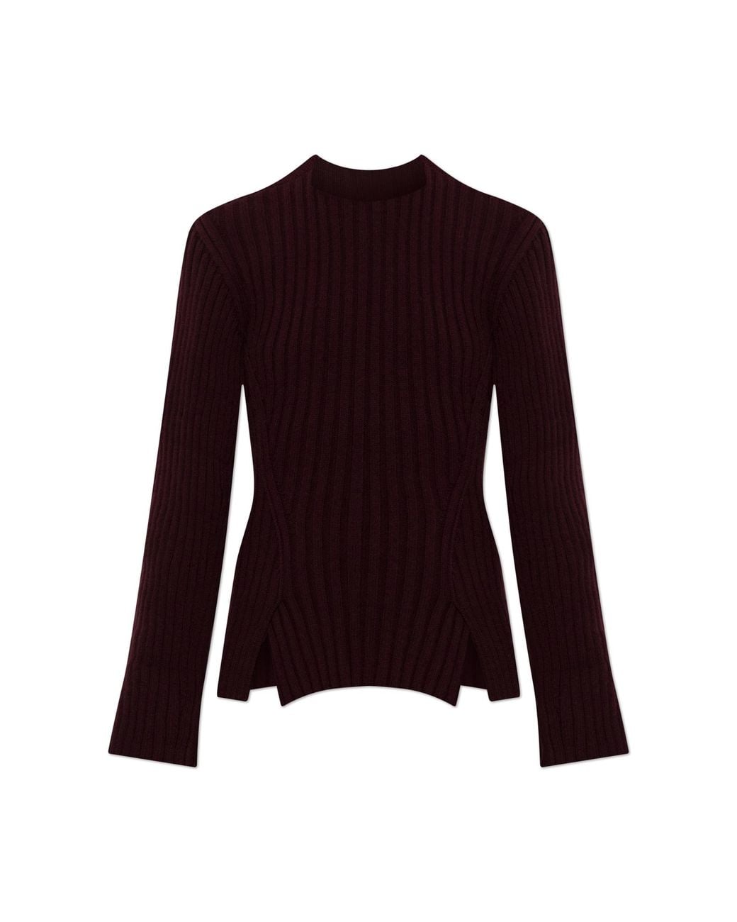 Victoria Beckham Purple Wool Sweater With Double Slit
