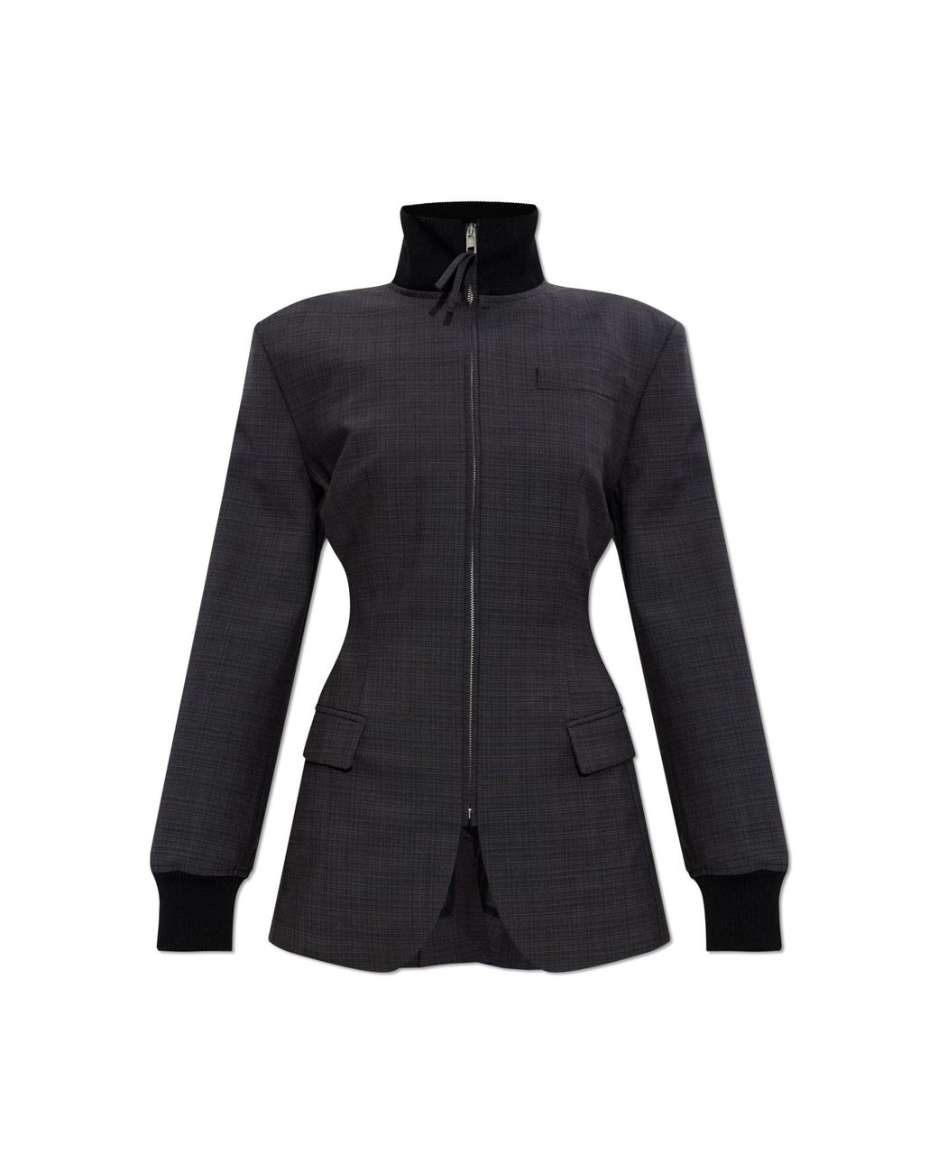 Moschino Black Blazer With Stand-Up Collar