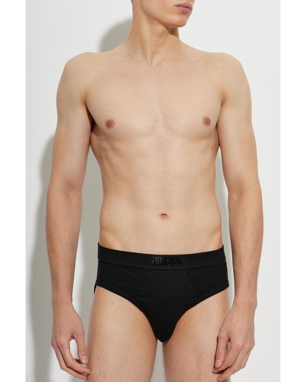 Moschino White Three-Pack Briefs With Logo for men