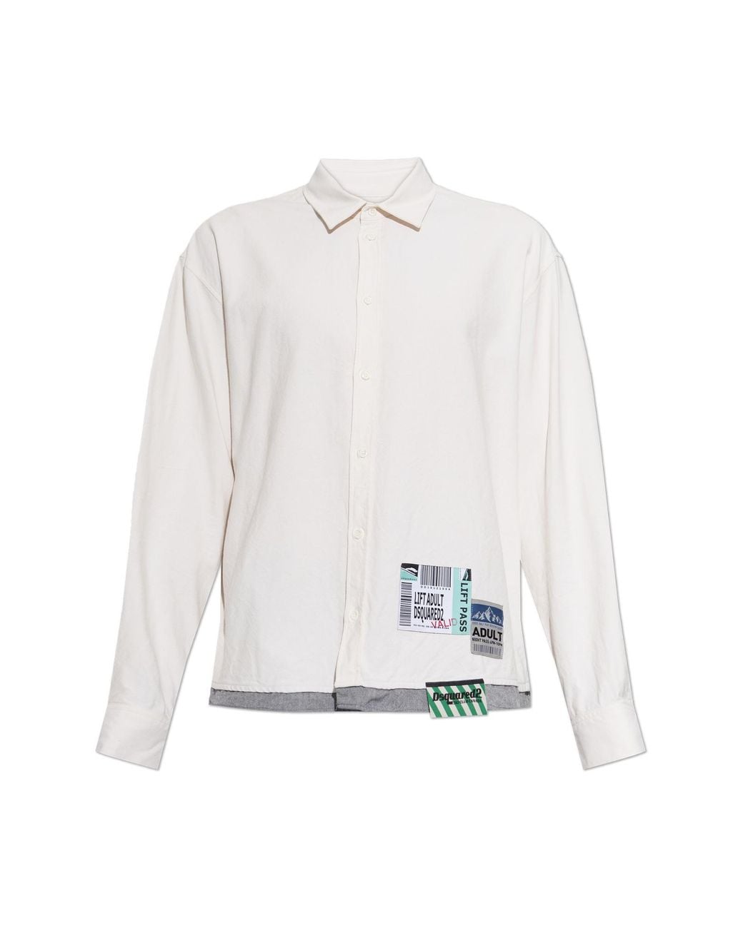 DSquared² White Cotton Shirt With Logo Patch for men