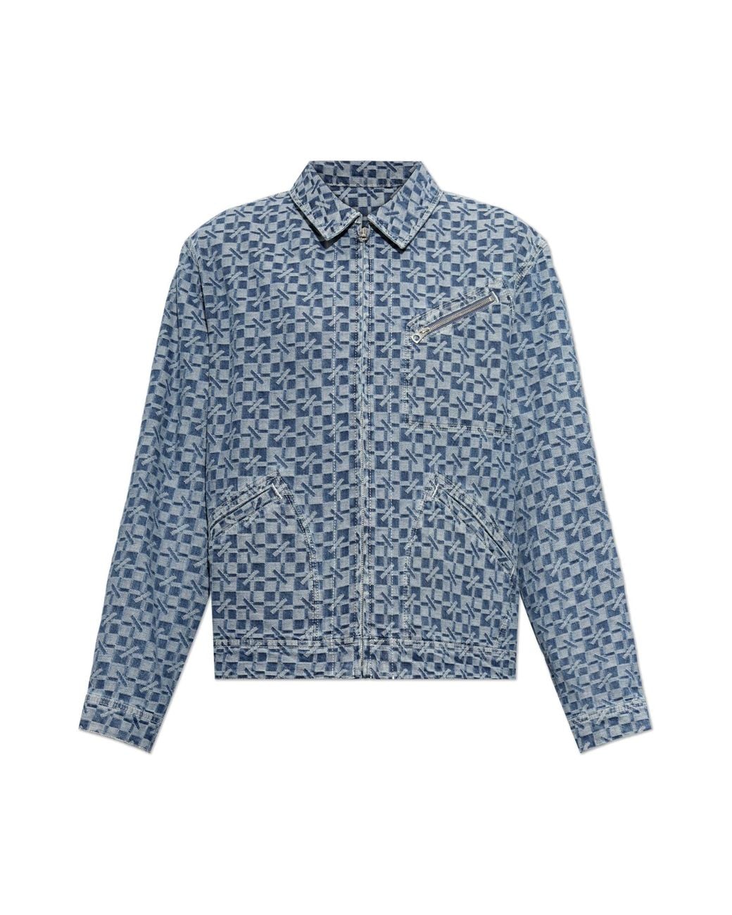 KENZO Blue Denim Jacket With Monogram for men