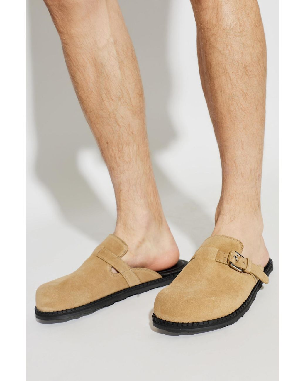 Moschino Natural Suede Slides for men
