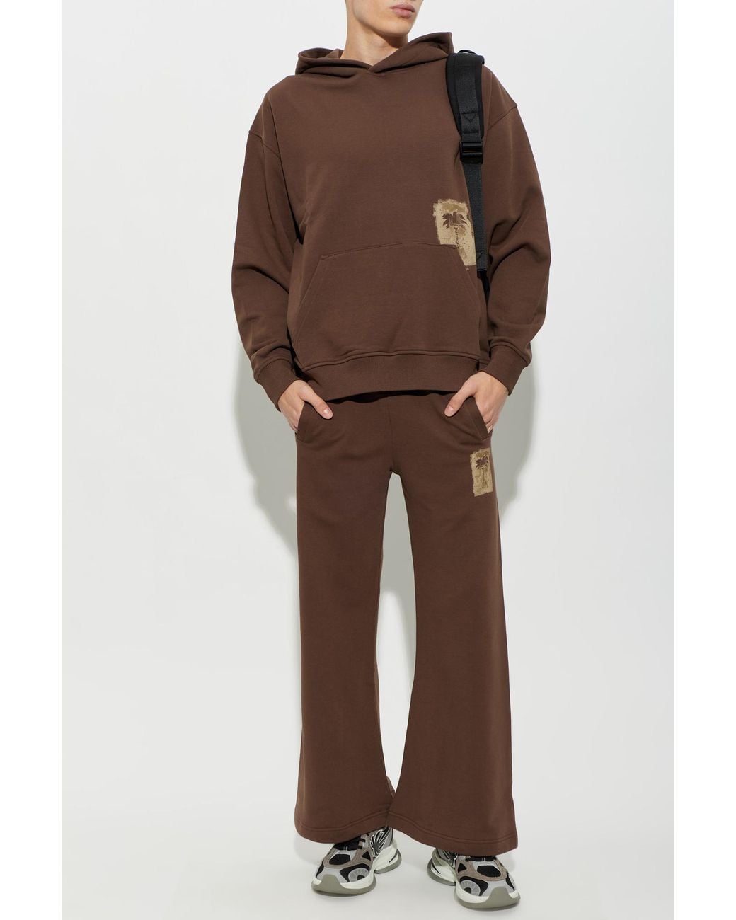 Palm Angels Brown Hoodie for men