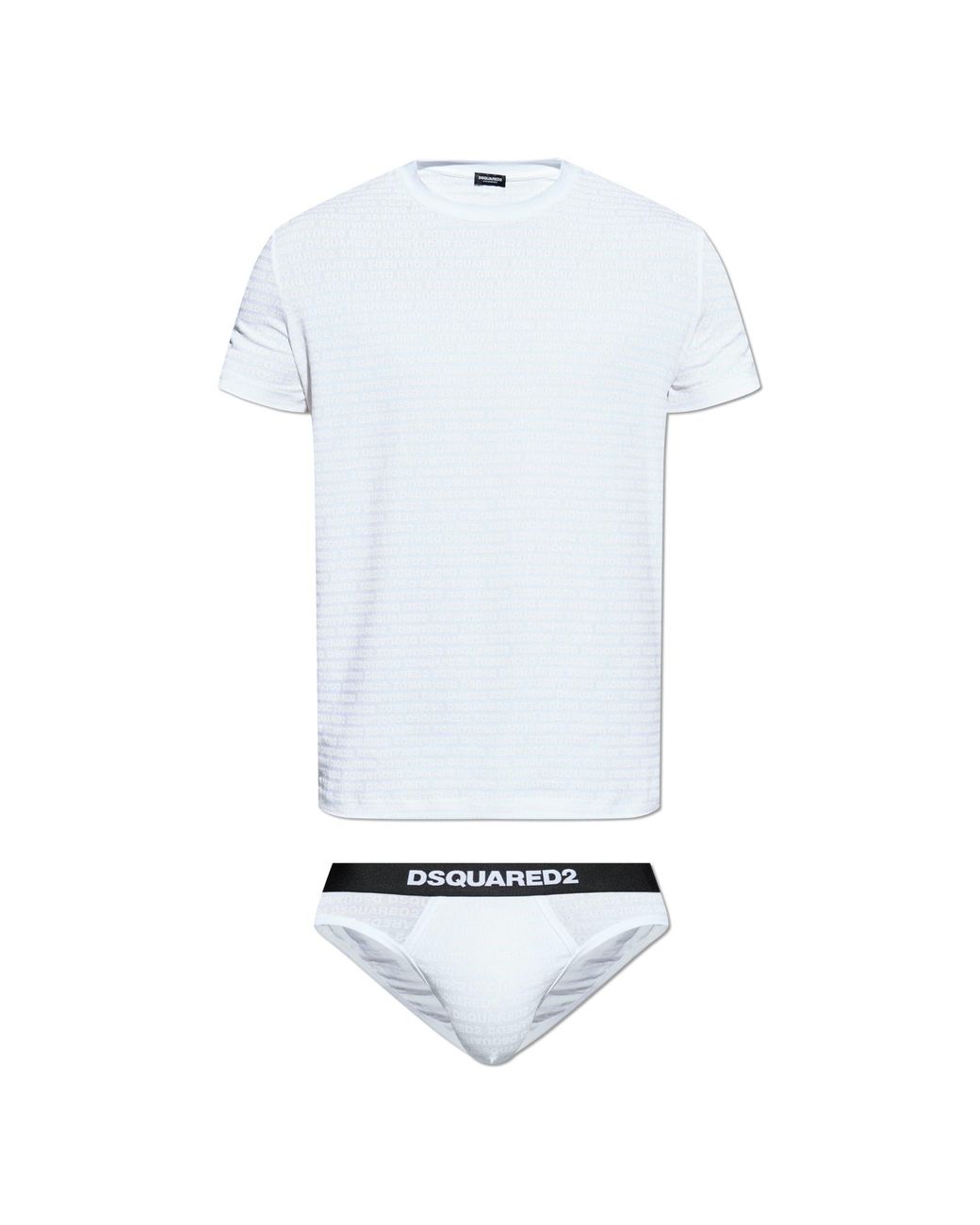 DSquared² White Lingerie Set: T-Shirt And Briefs for men