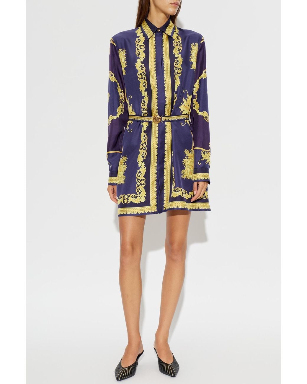 Versace Blue Silk Dress
