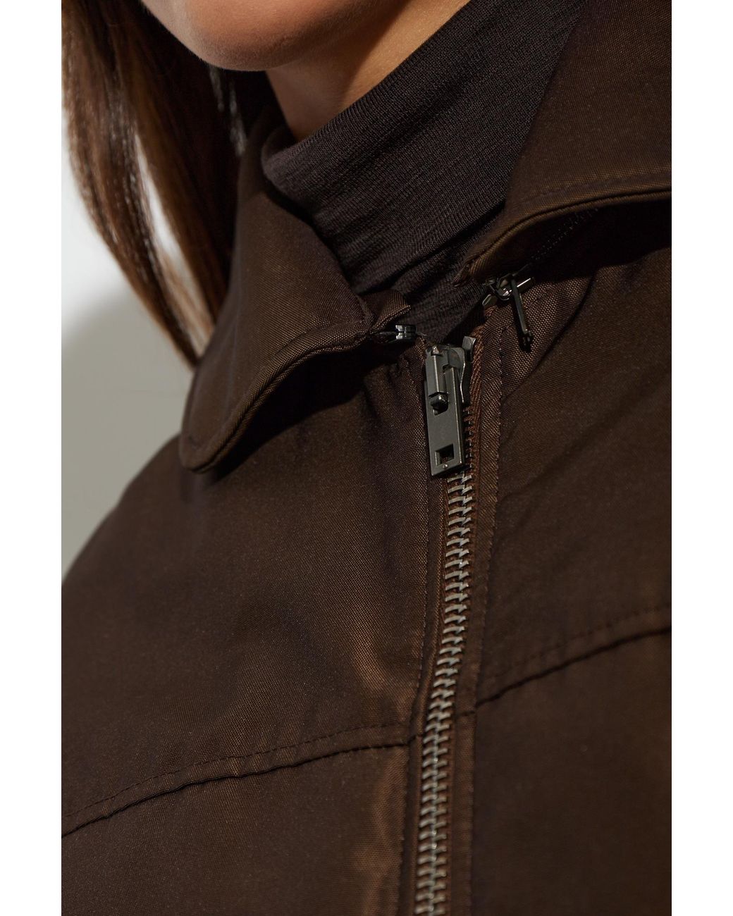 Lemaire Brown Down Jacket With Hood
