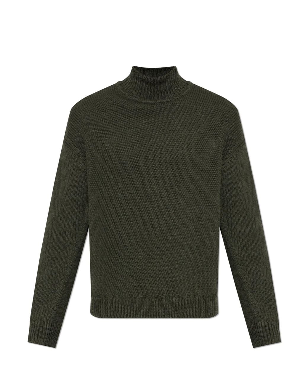Jil Sander Green Sweater With Stand-Up Collar for men
