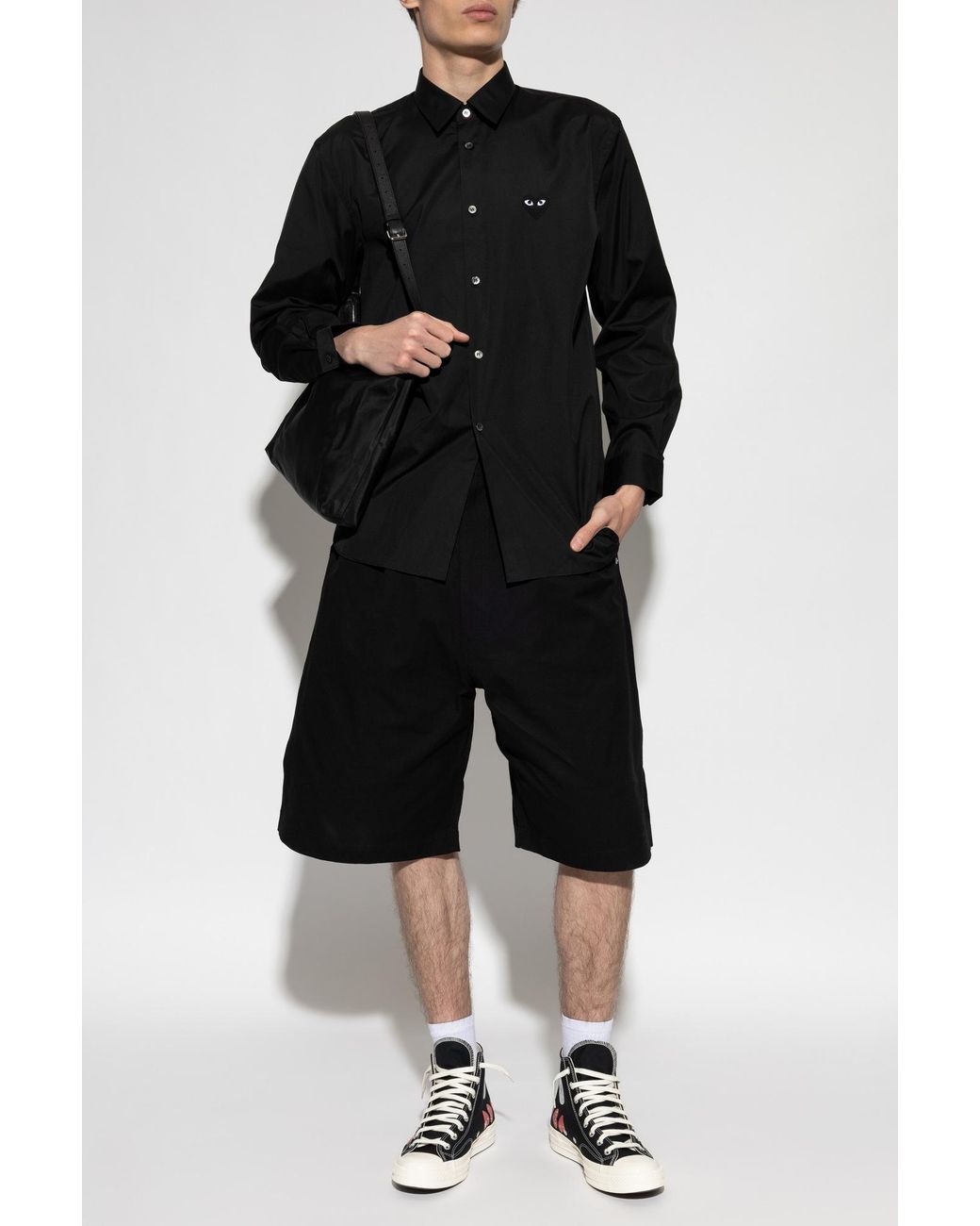 COMME DES GARÇONS PLAY Black Shirt With Patch for men