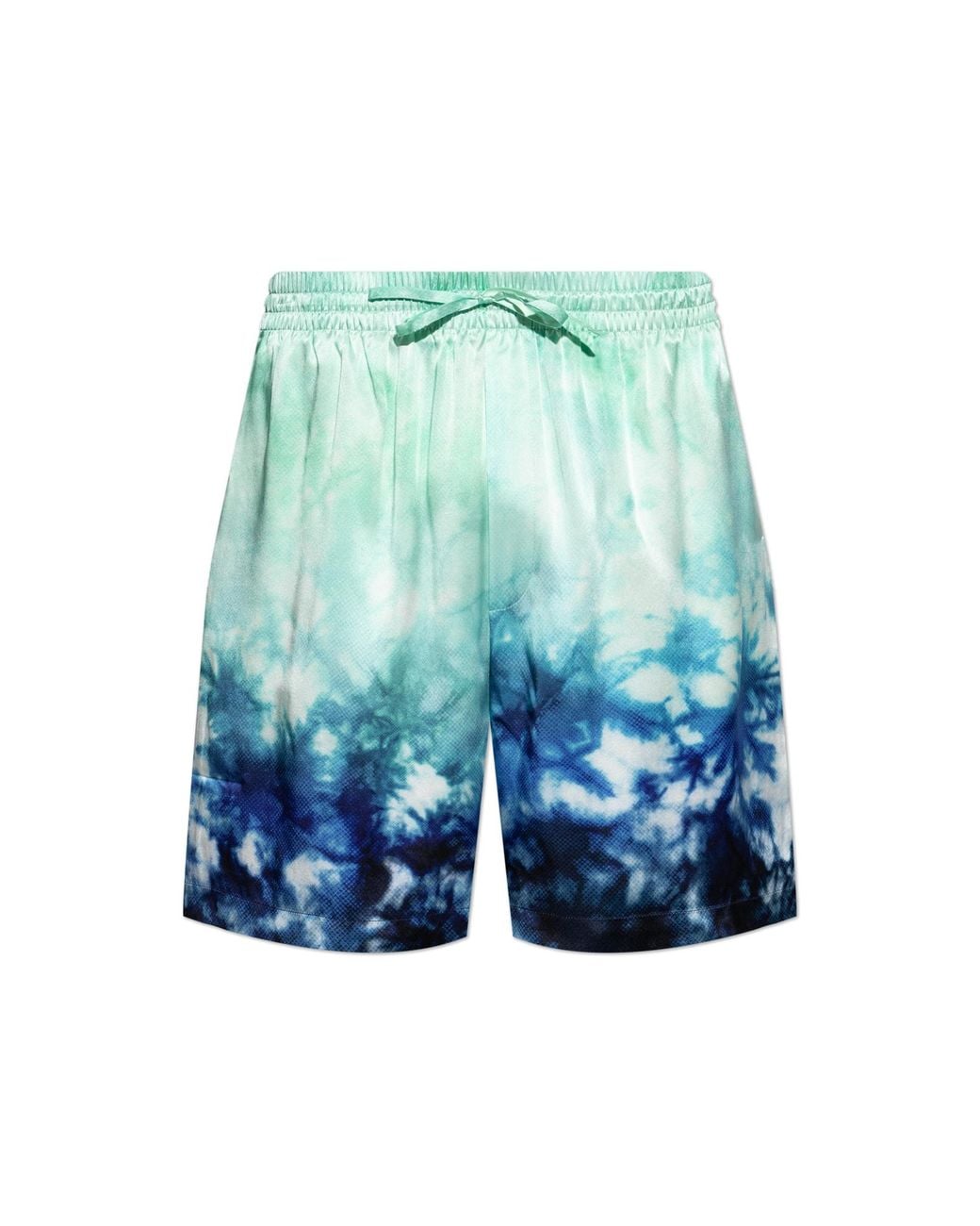 Casablanca Blue Silk Shorts With Pocket for men