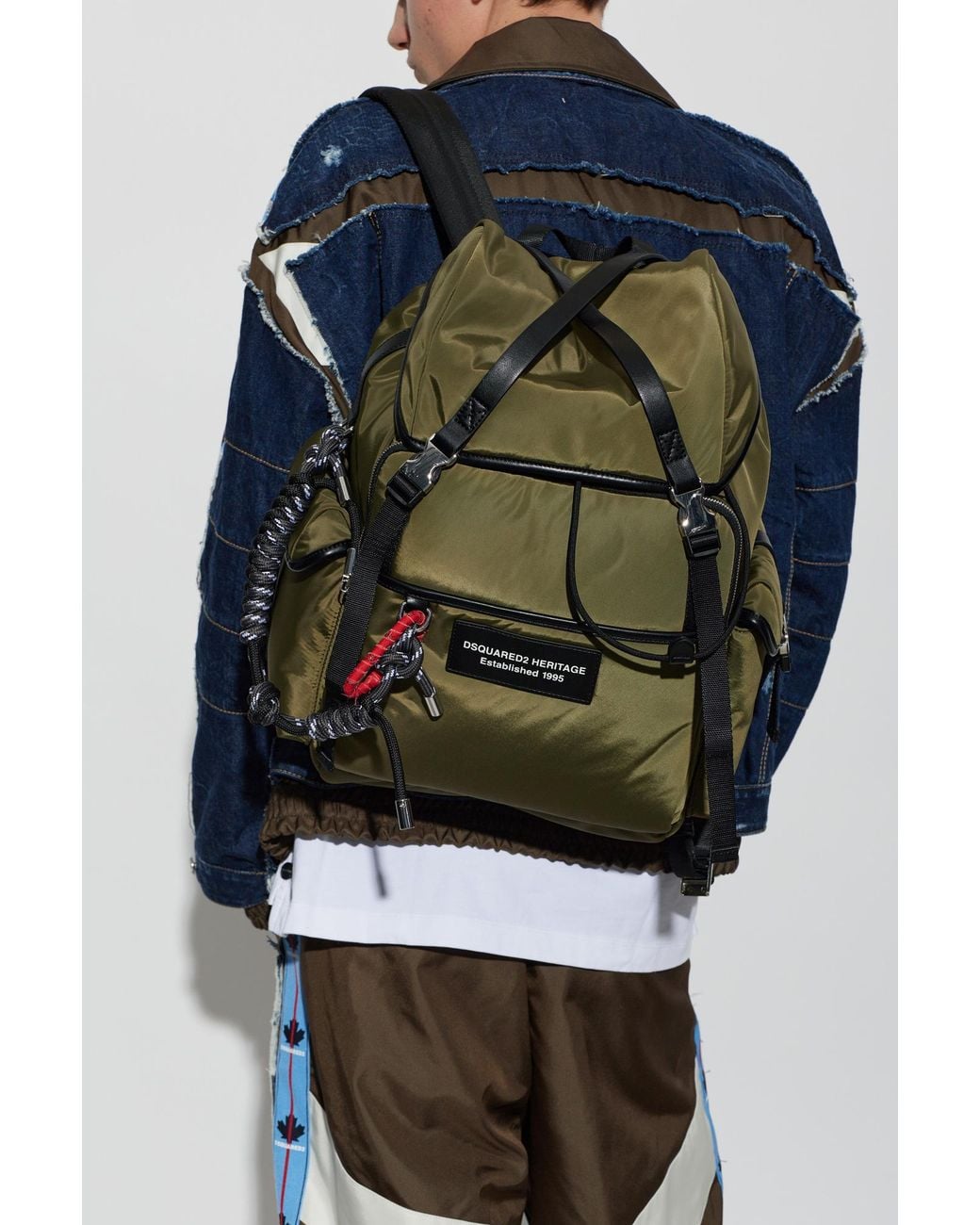 DSquared² Green Logo Backpack for men