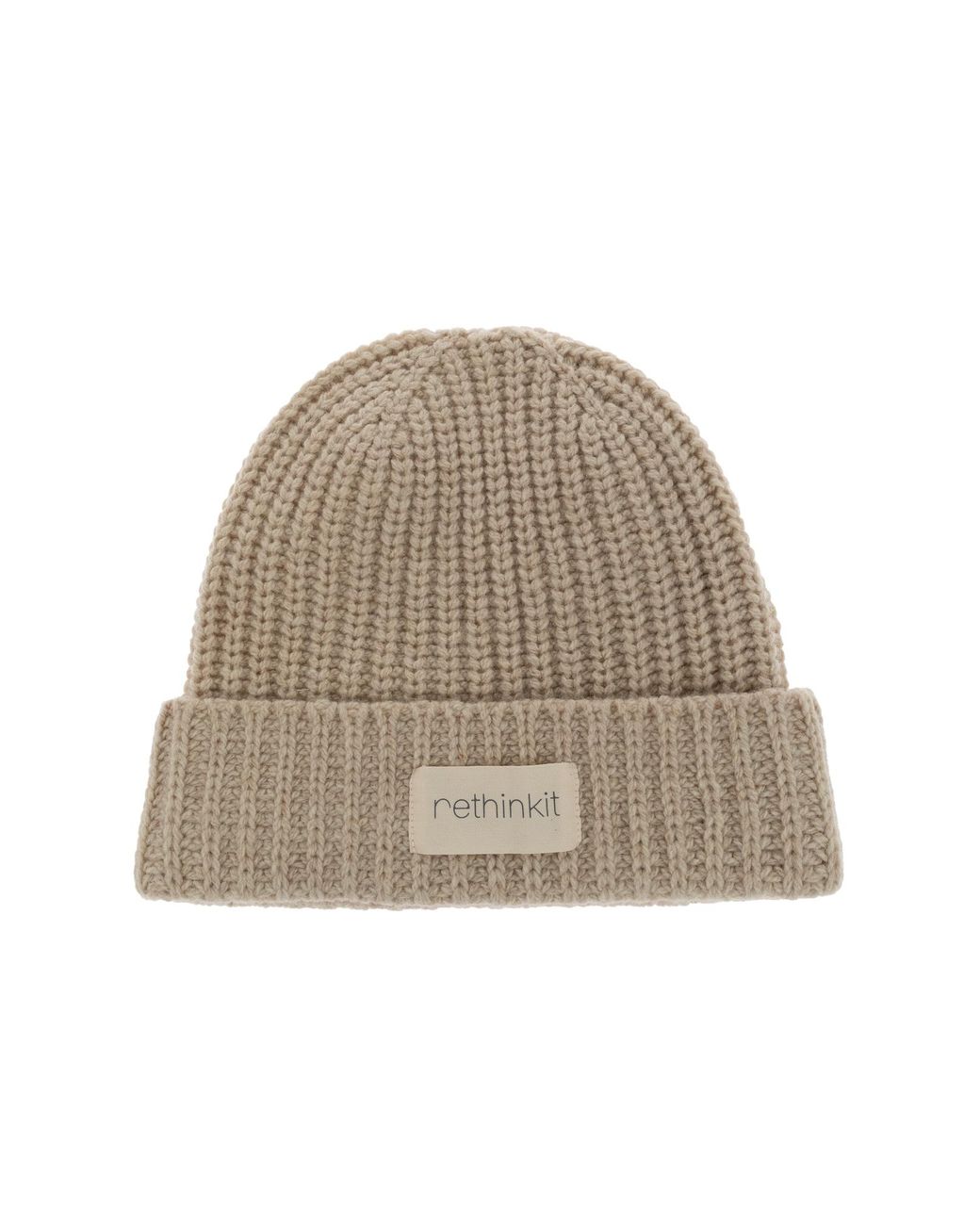 Rethinkit Studios Natural Beanie With Logo Patch
