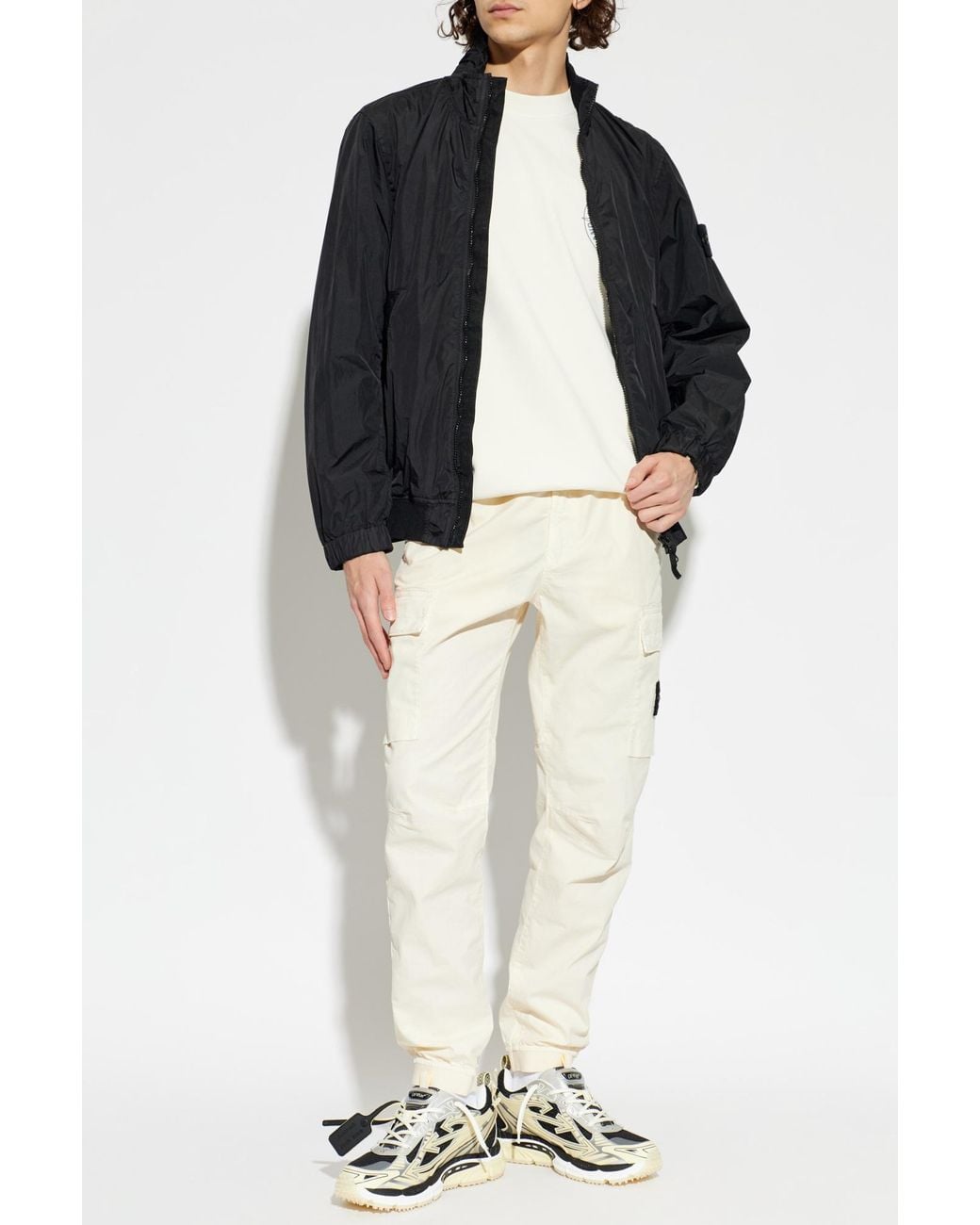 Stone Island Black Lightweight Jacket With Stand-Up Collar for men