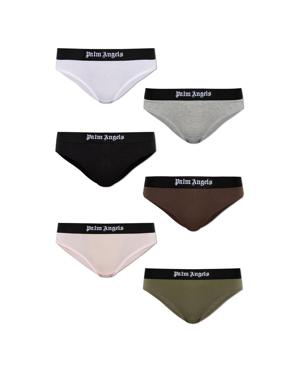 Palm Angels White Six-Pack Of Cotton Briefs