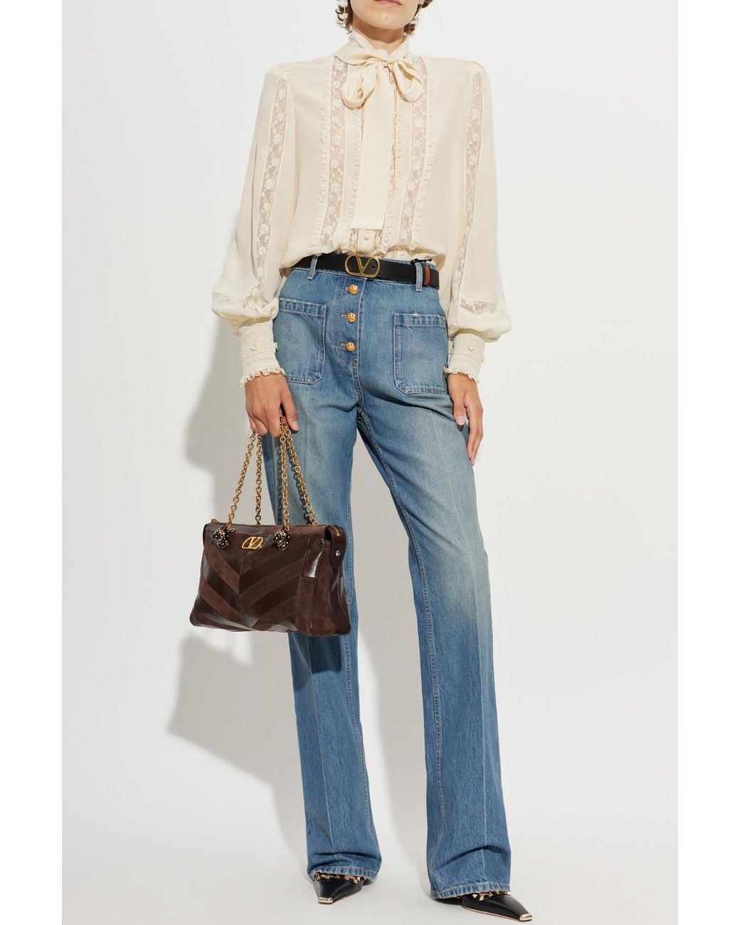 Valentino Garavani Blue High-Waisted Jeans