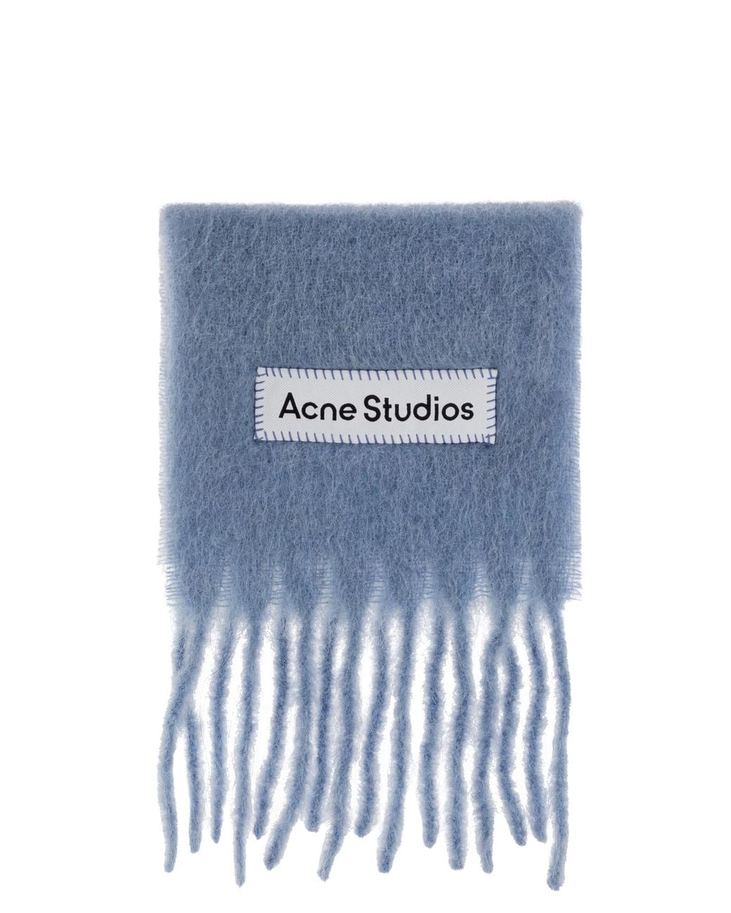 Acne Blue Scarf With Fringes