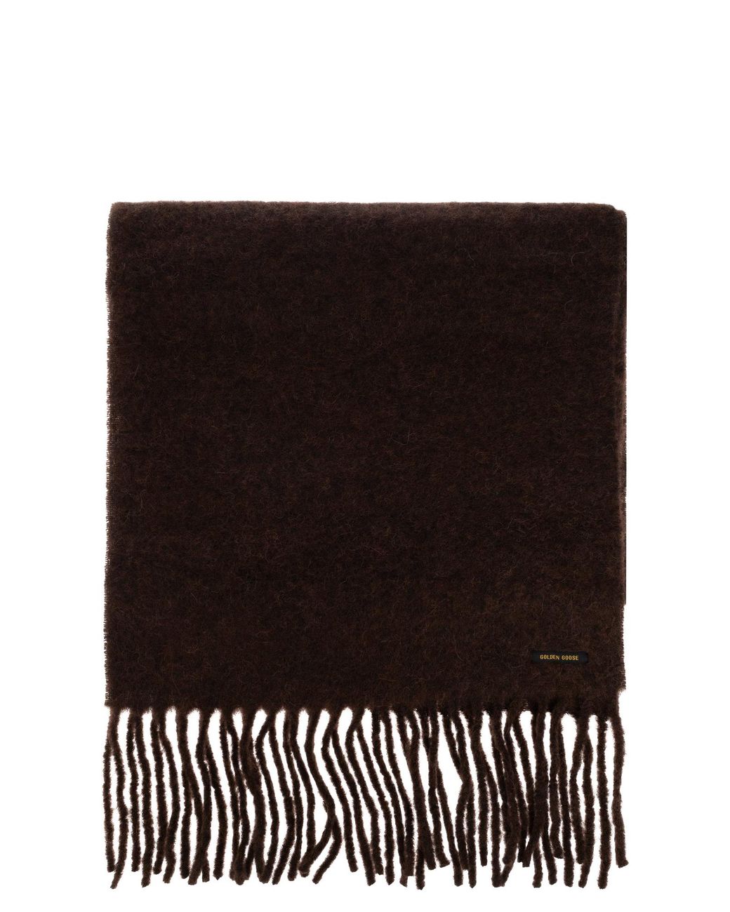 Golden Goose Deluxe Brand Black Wool Scarf With Fringes