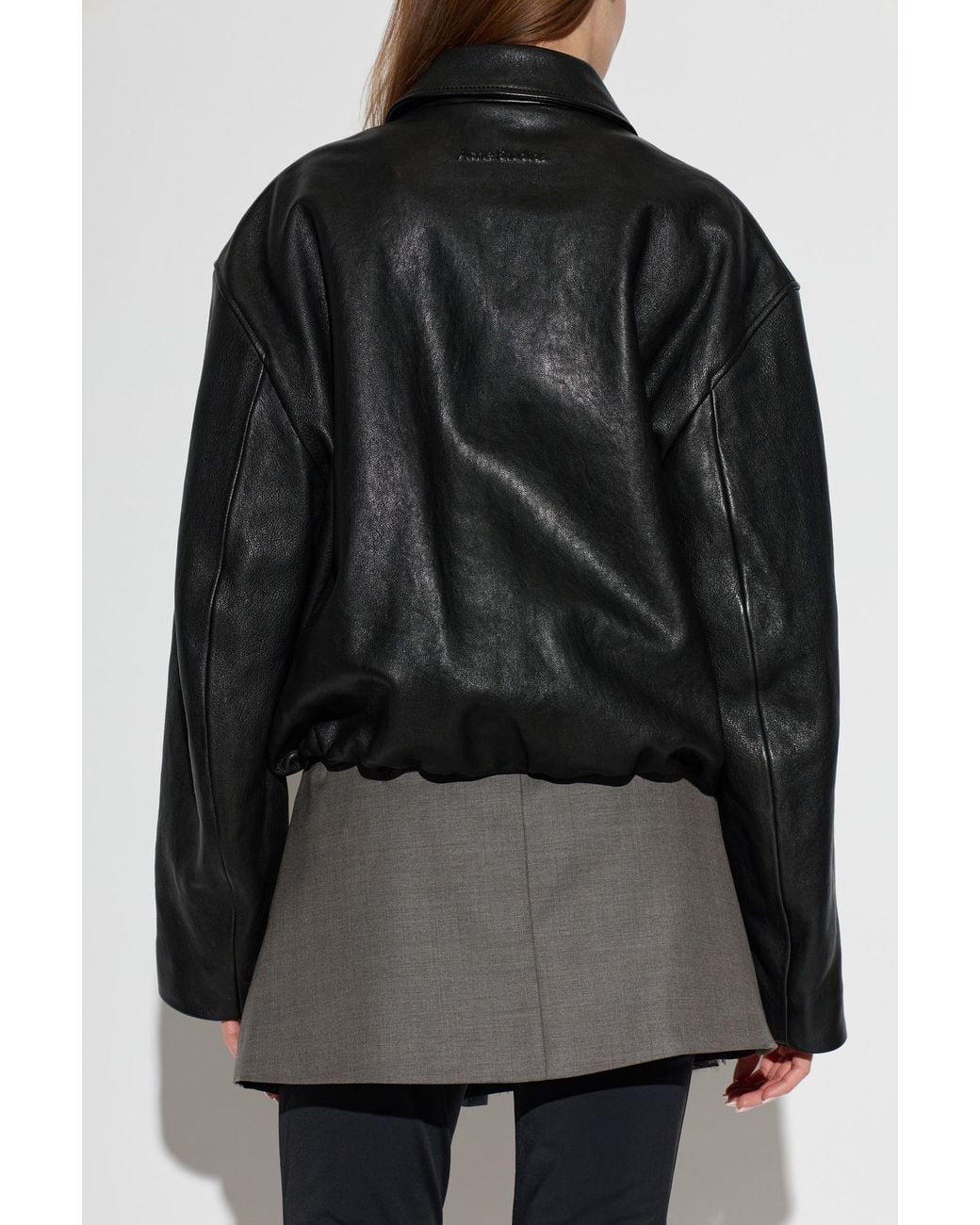 Acne Black Leather Jacket With Pockets